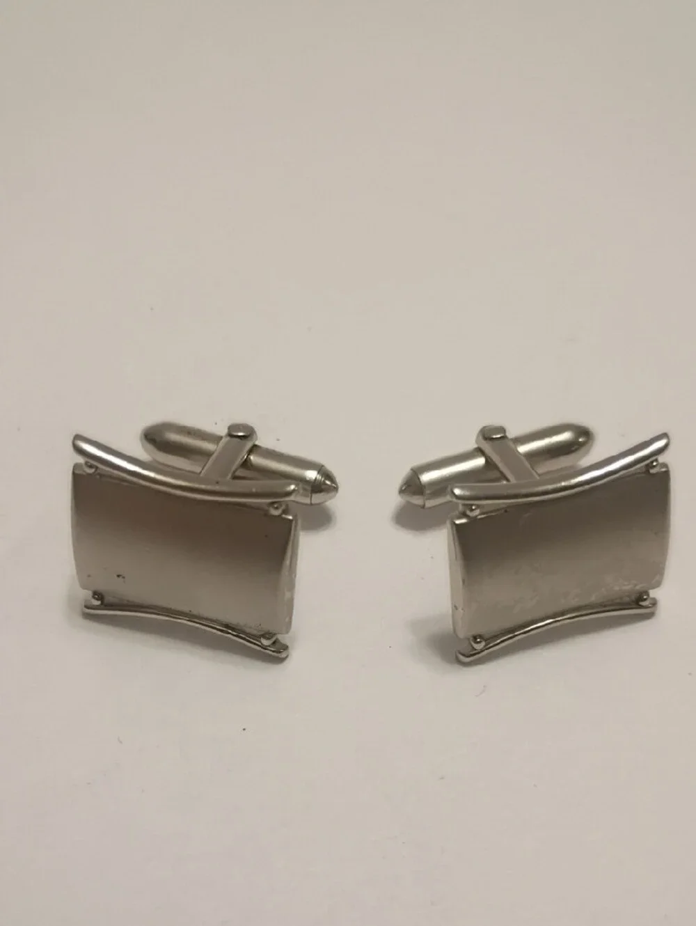 Mid Century Swank Classic Silver Tone Rectangular Men’s Cufflinks Vintage Estate
